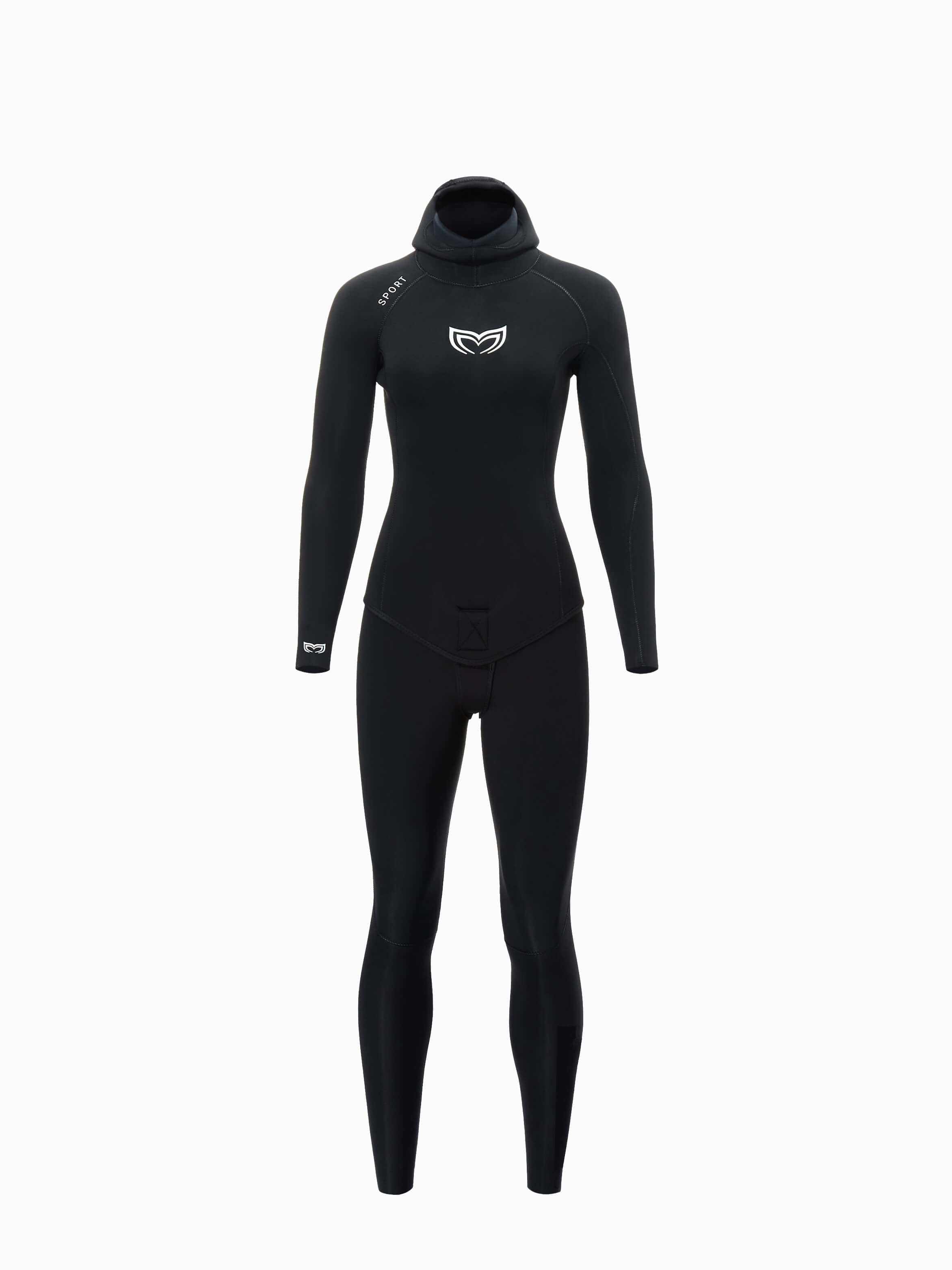 Front view of Molchanovs SPORT Open Cell interior with outer lining women's wetsuit in 3mm and 5mm