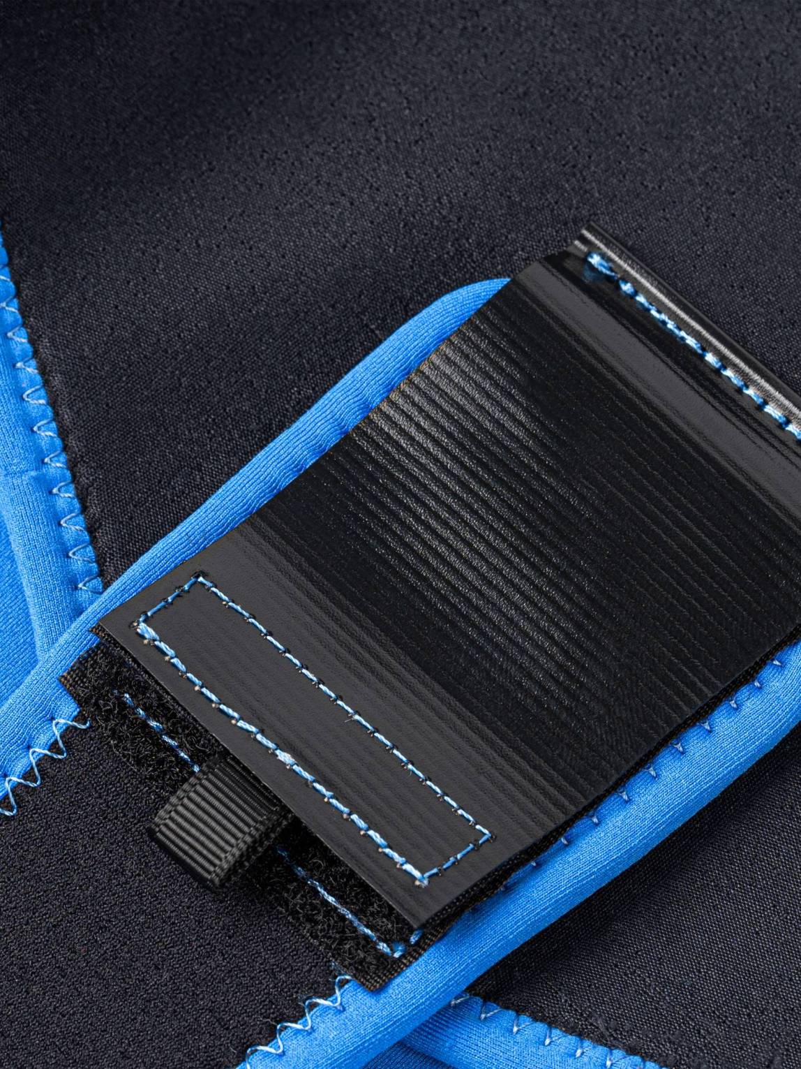 Inside view of the quality velcro wetsuit closure on the double lined 5mm and 2mm wetsuits